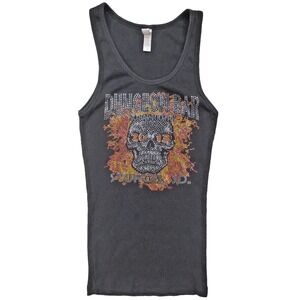 Sturgis Dungeon Bar Womens M Tank Top Flames Skull Black W/BLING ~ NO BAR TO FAR